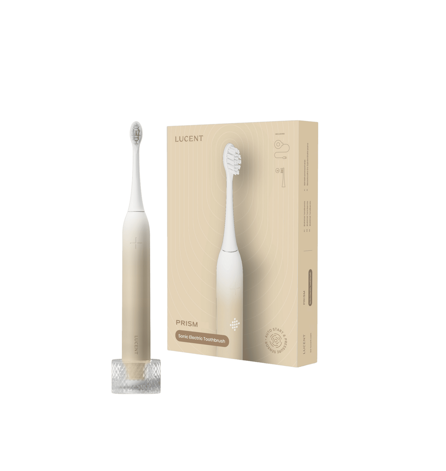 BE LUCENT Prism Sonic Electric Toothbrush, vanilla cream