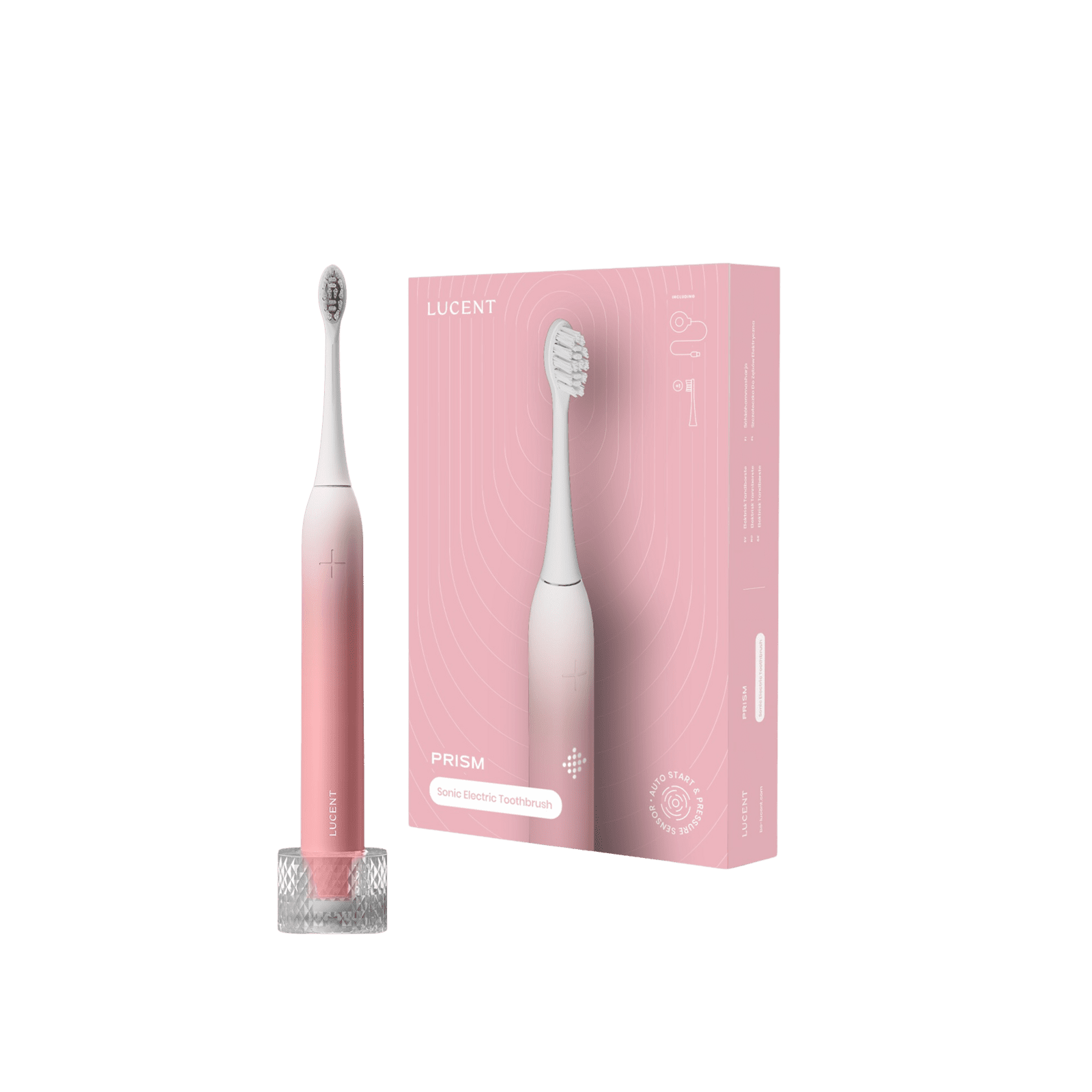 BE LUCENT Prism Sonic Electric Toothbrush, pink bliss