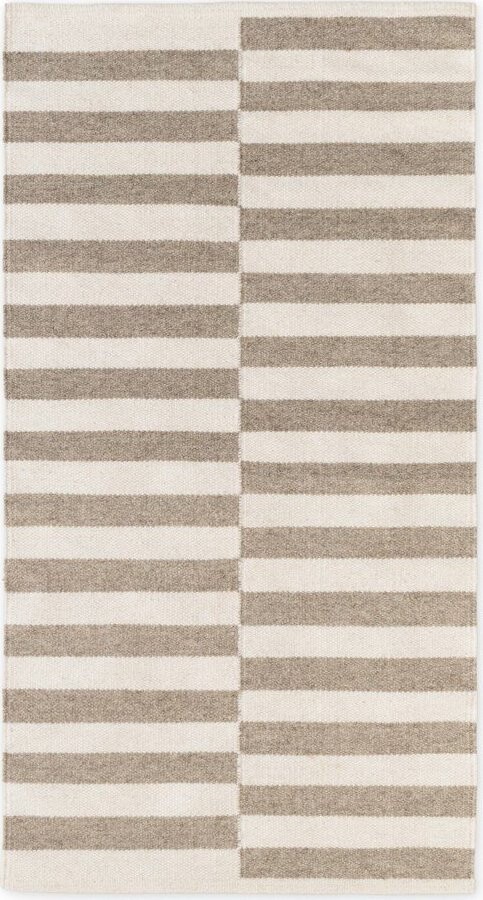 Bílý/šedý oboustranný/ručně tkaný vlněný koberec 80x150 cm Vika – Hanse Home