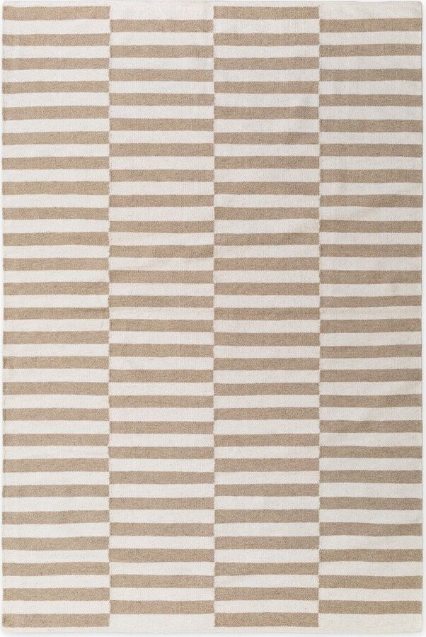 Bílý/světle hnědý oboustranný/ručně tkaný vlněný koberec 200x300 cm Vika – Hanse Home