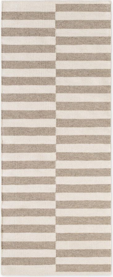 Bílý/šedý oboustranný/ručně tkaný vlněný běhoun 80x200 cm Vika – Hanse Home