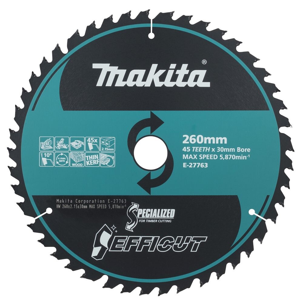 Pilový kotouč na dřevo Makita Efficut 260 mm 45Z E-27763