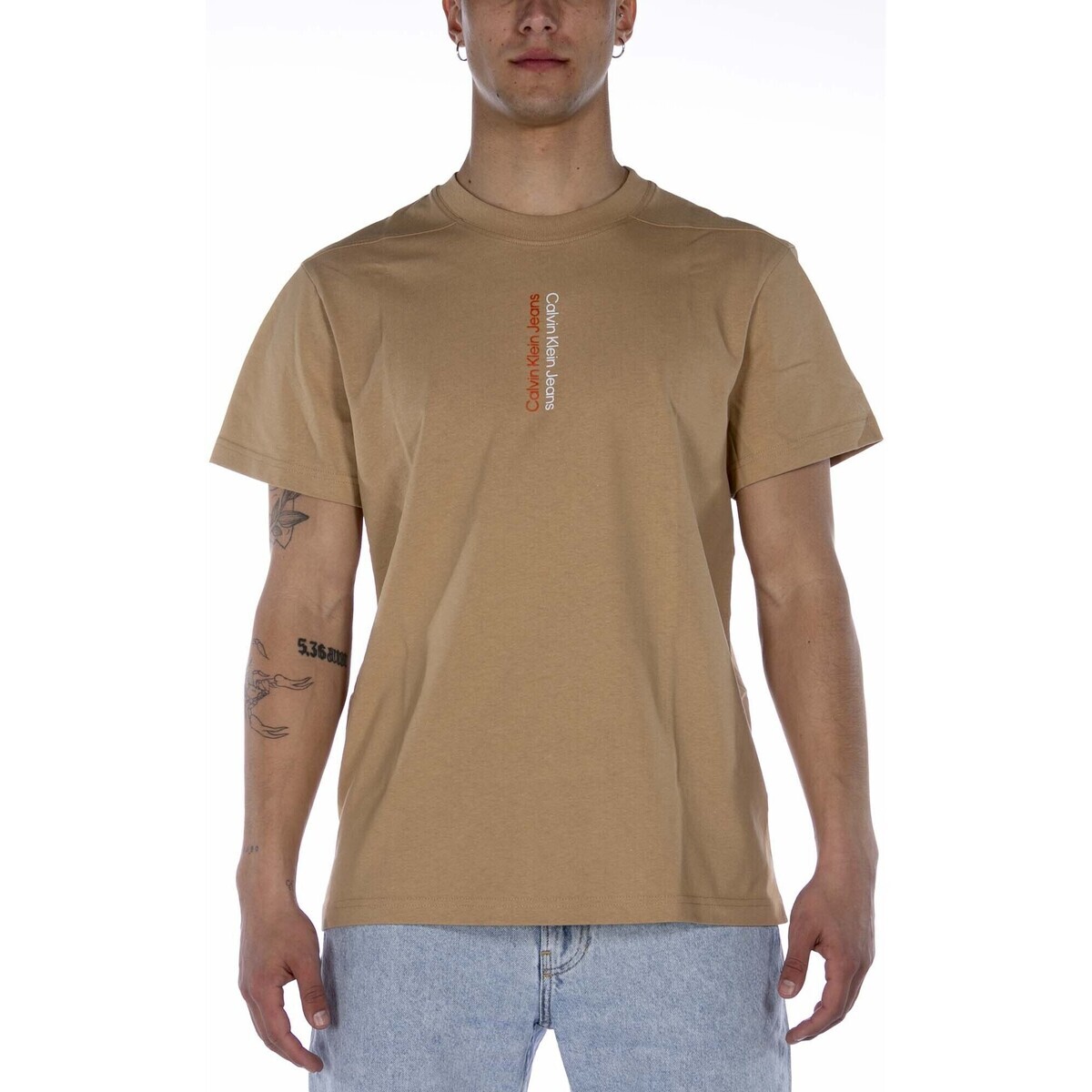 Calvin Klein Jeans  Mirror Logo Tee  Béžová