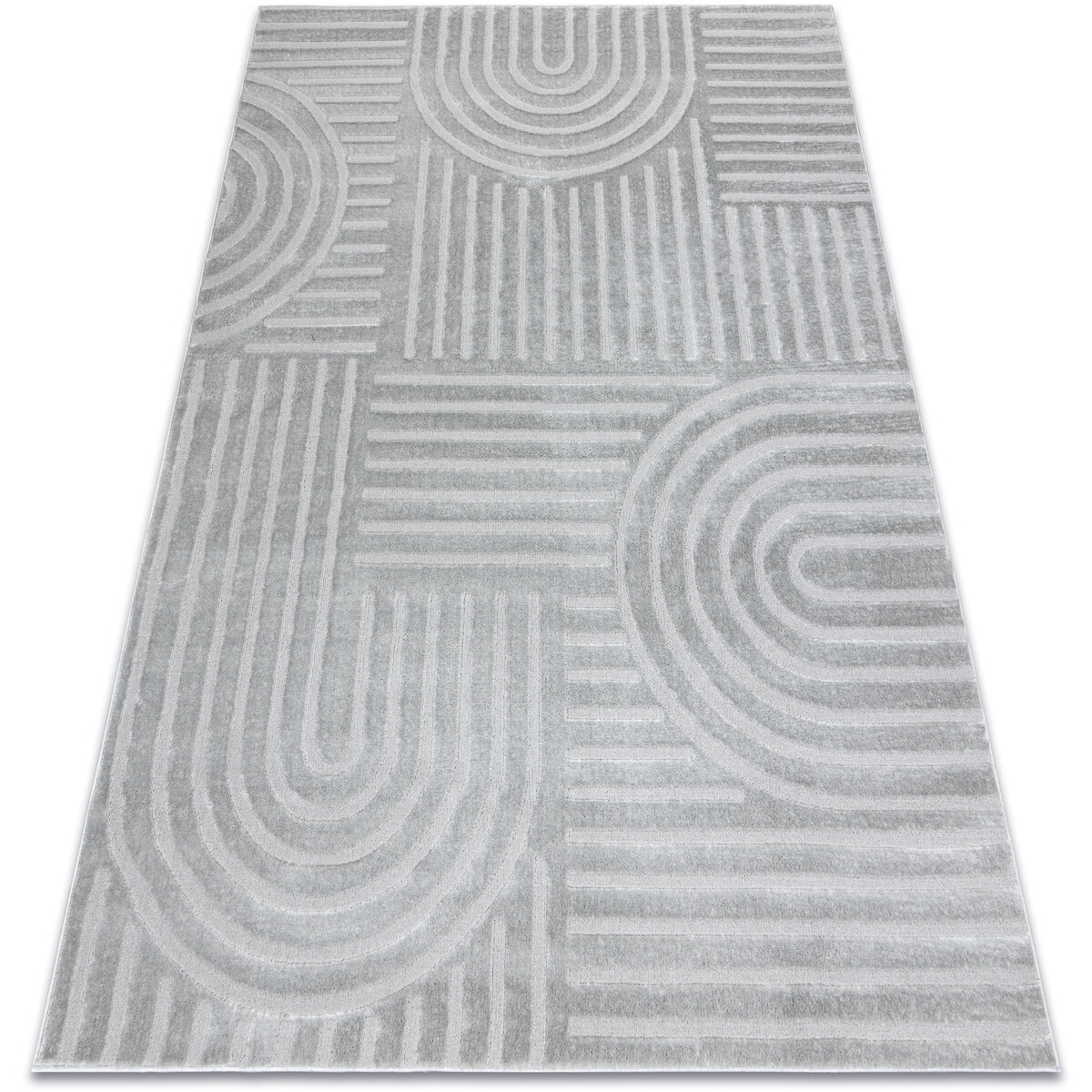 Rugsx  Koberec BALANCE 1918 šedá - Geometrický, strukt 80x150 cm  Šedá
