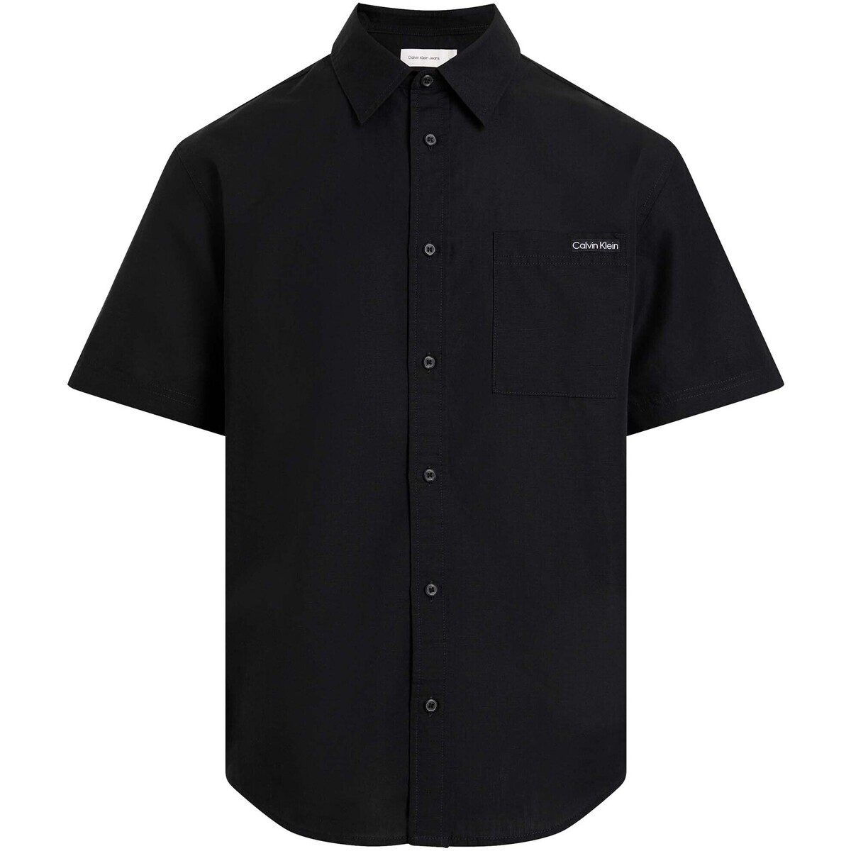 Calvin Klein Jeans  Linen Cotton S/S Shi  Černá