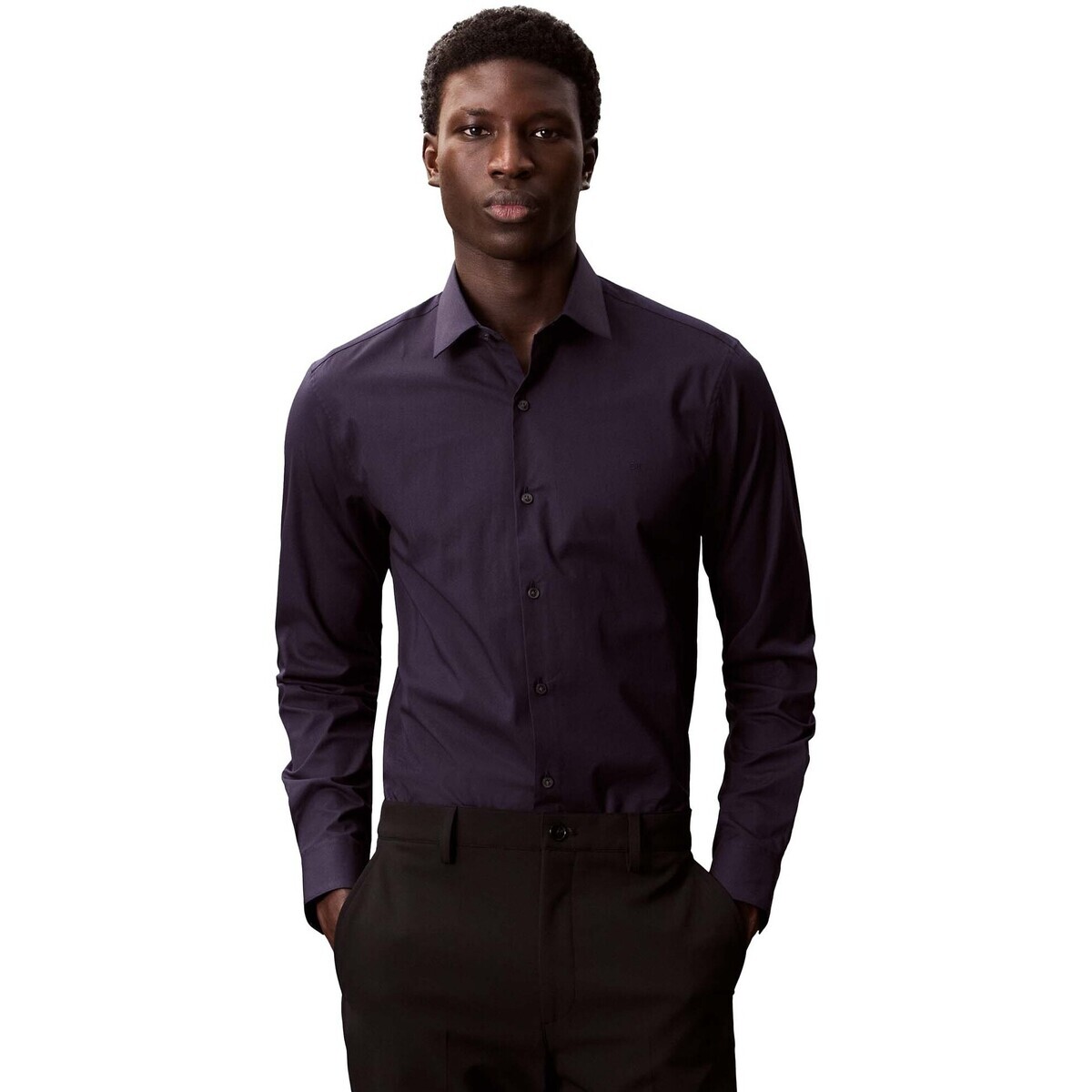 Calvin Klein Jeans  Slim Esntl Poplin No  Modrá