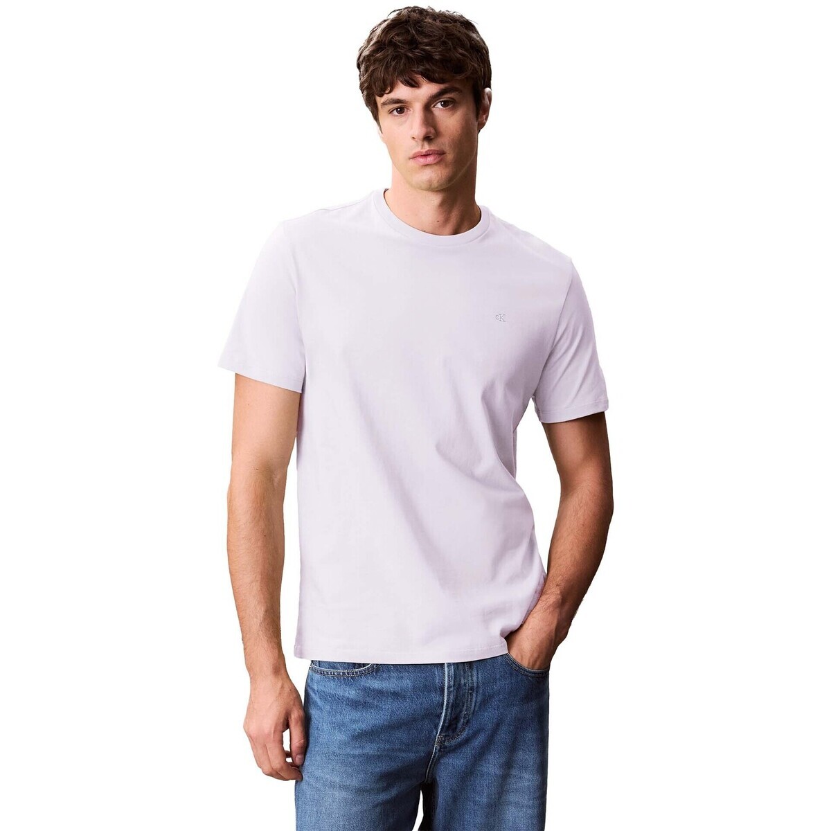 Calvin Klein Jeans  Ss Smooth Cttn Solid  Bílá