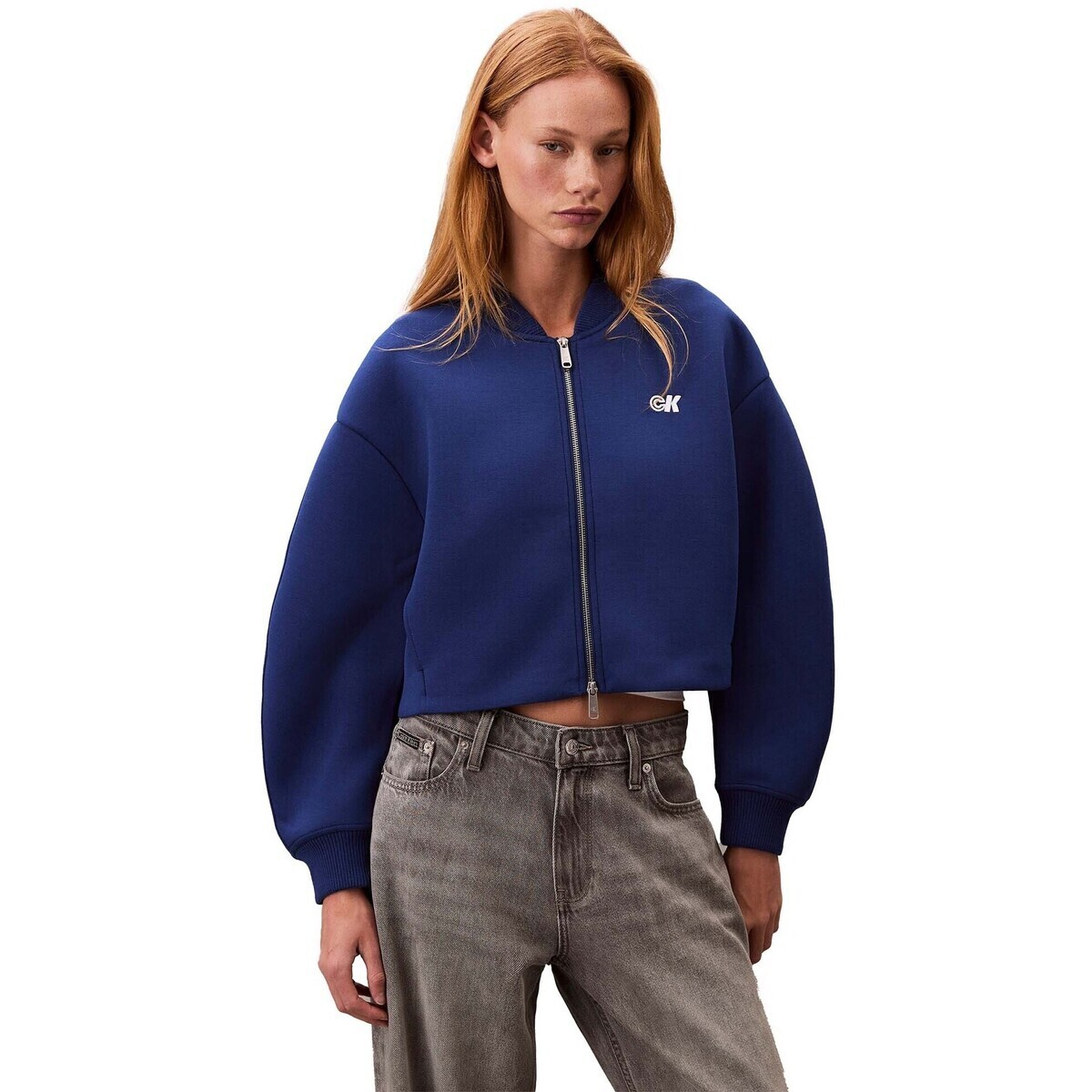 Calvin Klein Jeans  A- Oversized Scuba Z  Modrá