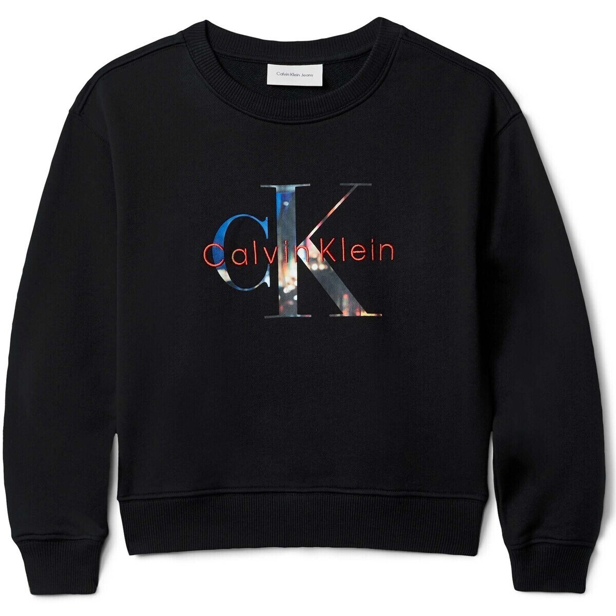 Calvin Klein Jeans  Filled-In Photo Fleece Mono Cn  Černá