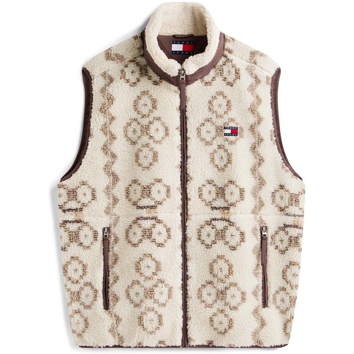 Tommy Jeans  Tjm Teddy Aop Vest  Hnědá