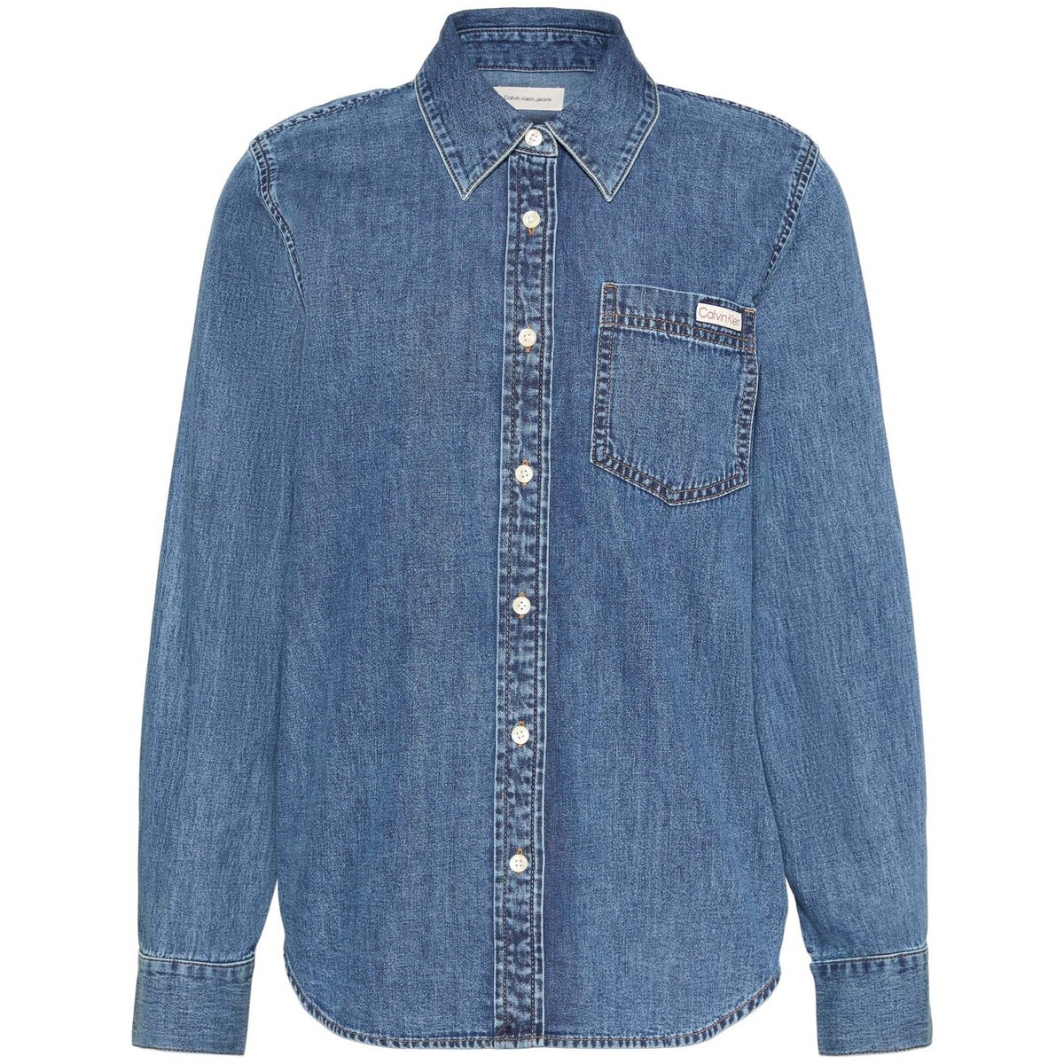 Calvin Klein Jeans  Ls Classic Denim Shi  Modrá
