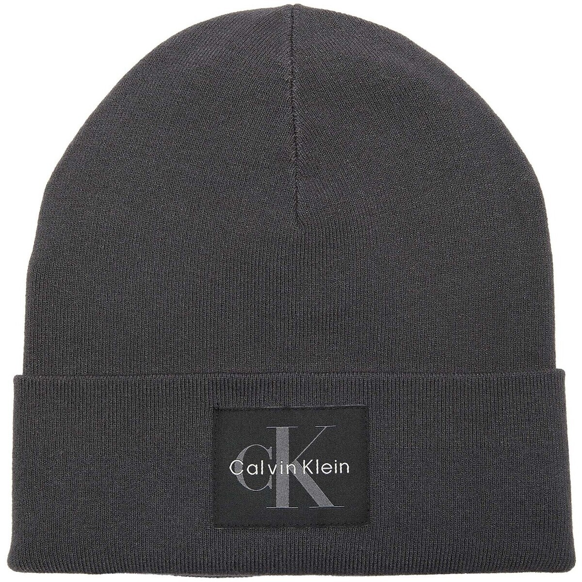 Calvin Klein Jeans  Monologo Patch Beanie  Šedá