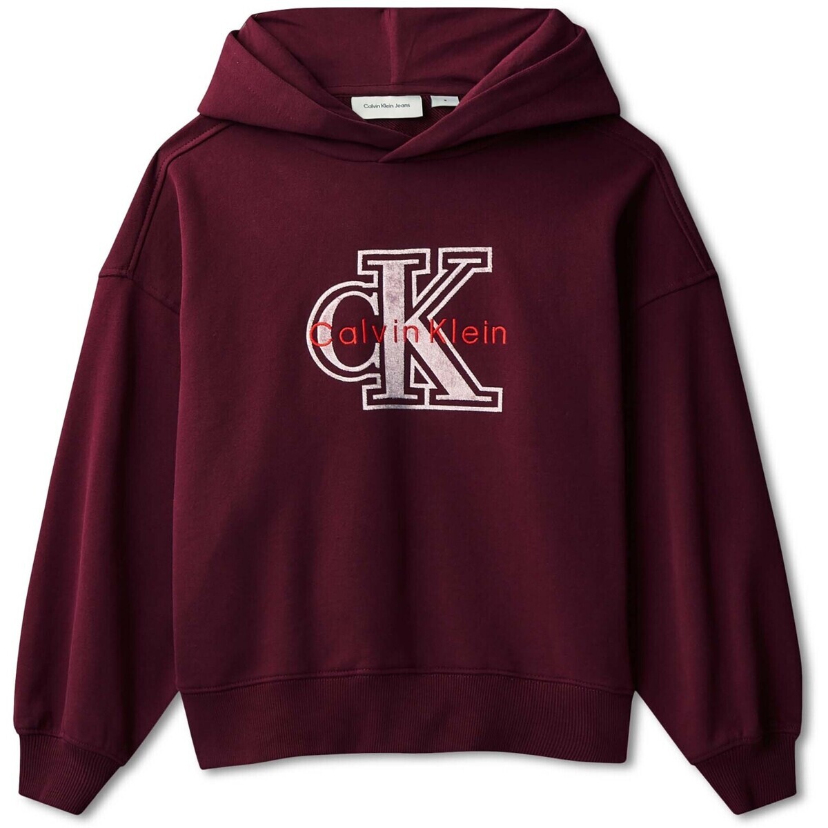 Calvin Klein Jeans  Velvet Monologo Hoodie  Zelená