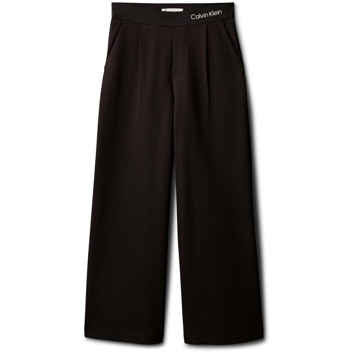 Calvin Klein Jeans  Logo Tape Wide Leg Punto Pant  Černá