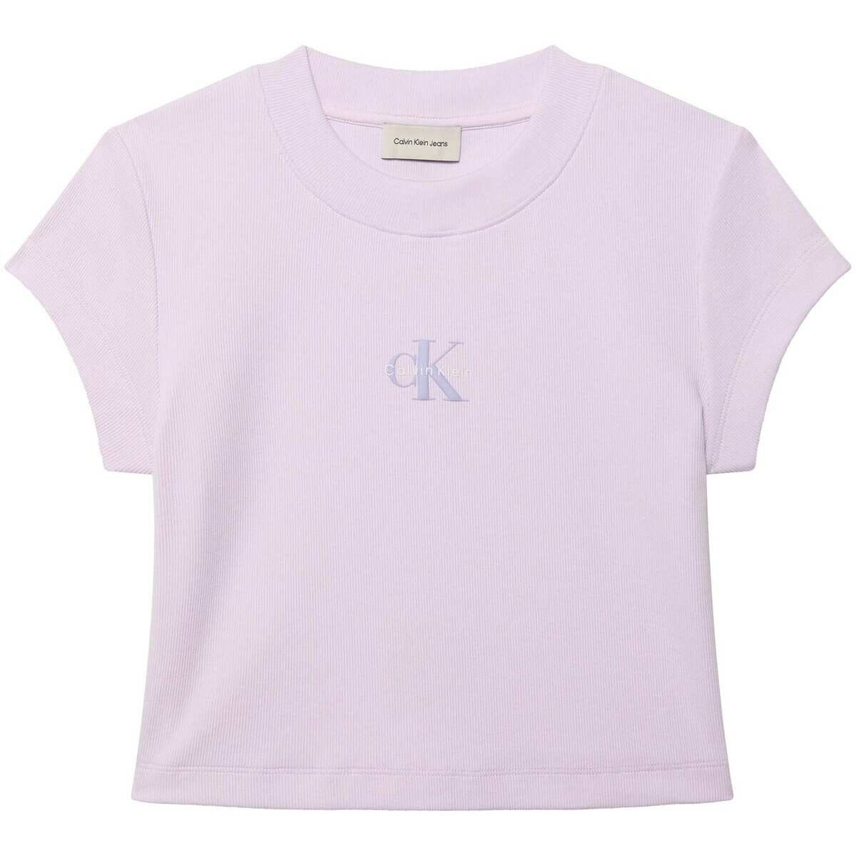Calvin Klein Jeans  Monologo Baby Rib Te  Fialová