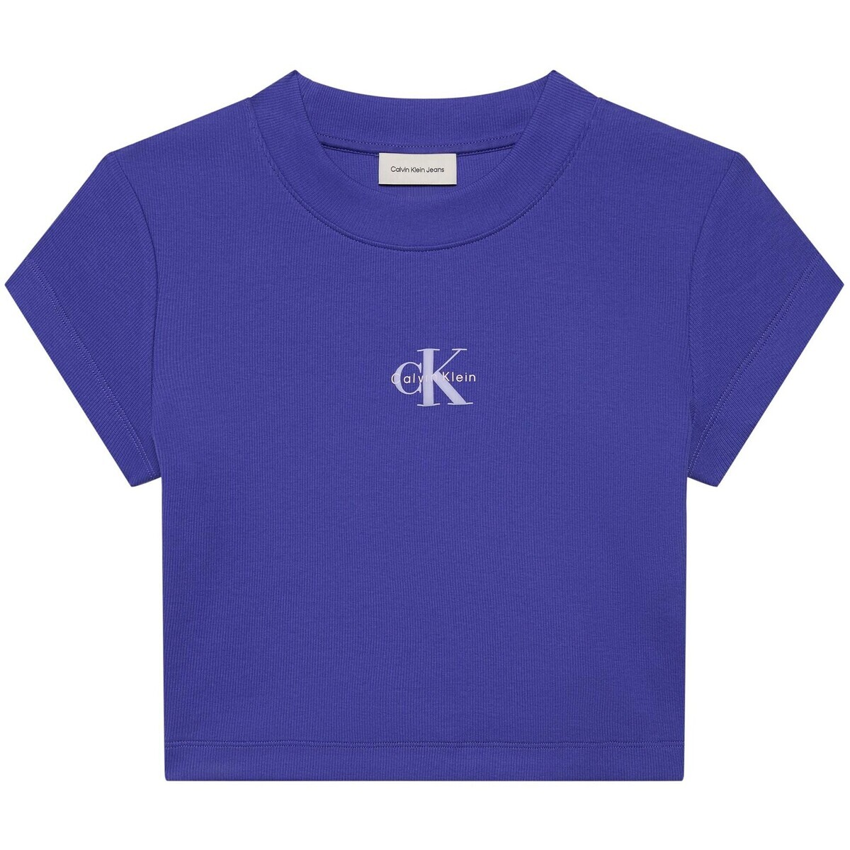 Calvin Klein Jeans  Monologo Baby Rib Te  Modrá