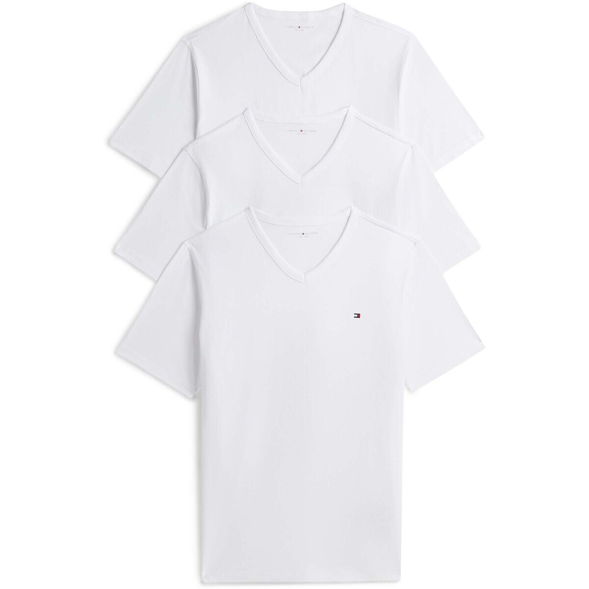 Tommy Hilfiger  3P Ss V-Neck Tee  Bílá