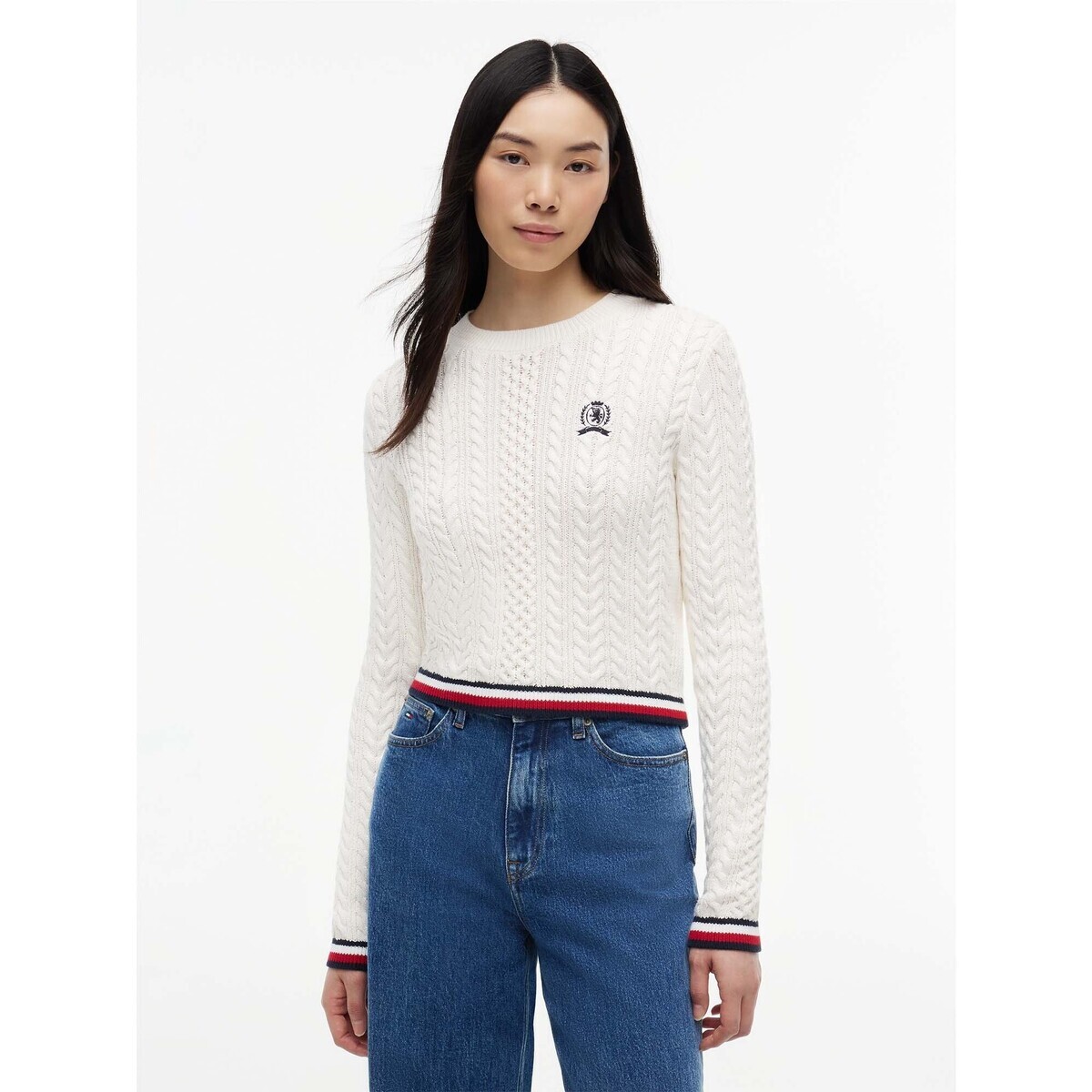 Tommy Jeans  Tjw Rwb Tipping Swea  Bílá
