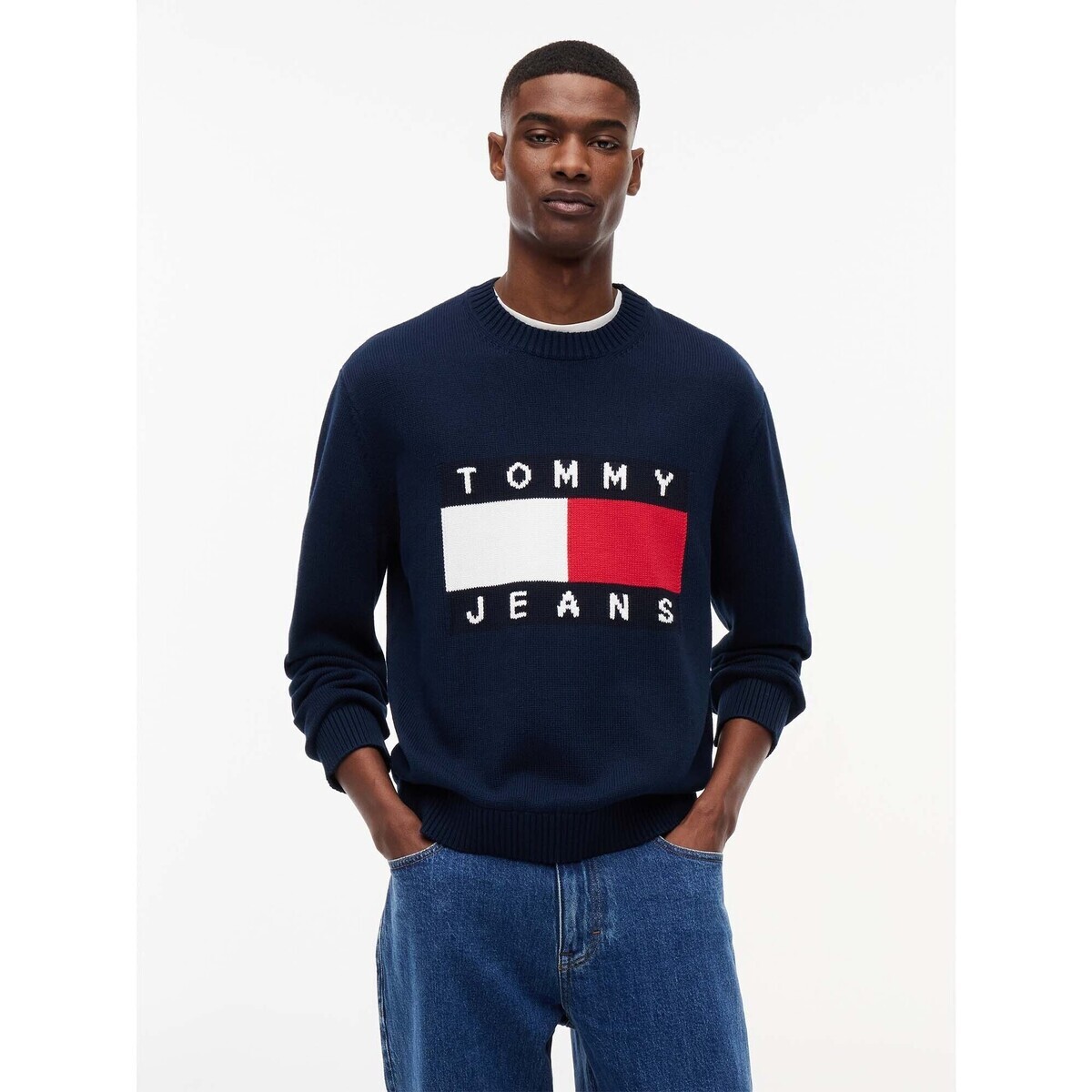 Tommy Jeans  Tjm Reg Flag Sweater  Modrá
