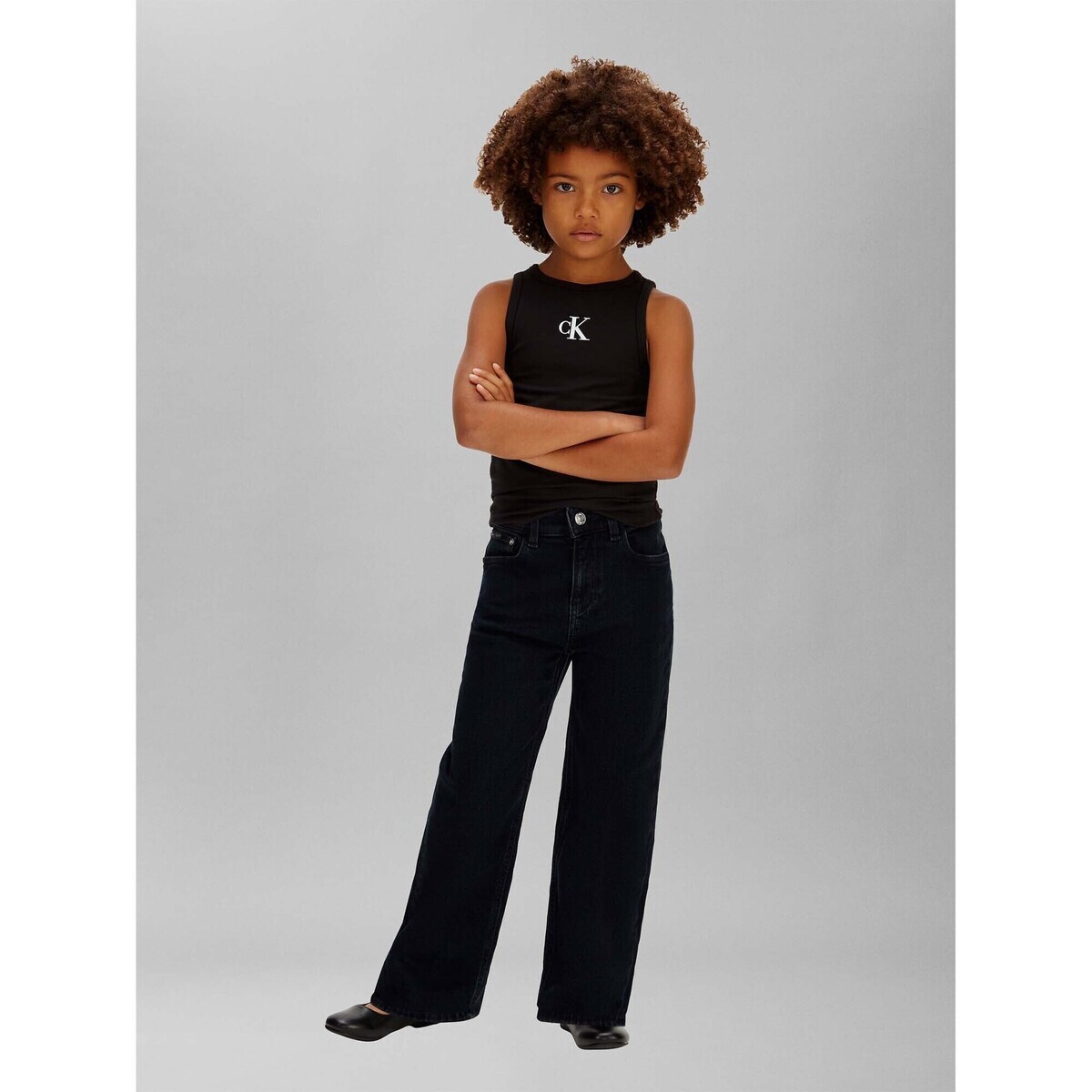 Calvin Klein Jeans  Ck Logo Tank Top  Černá
