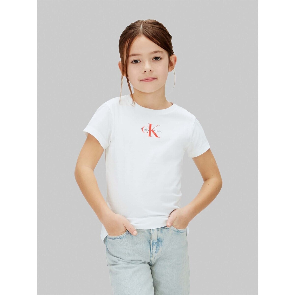 Calvin Klein Jeans  Micro Monogram Top  Bílá