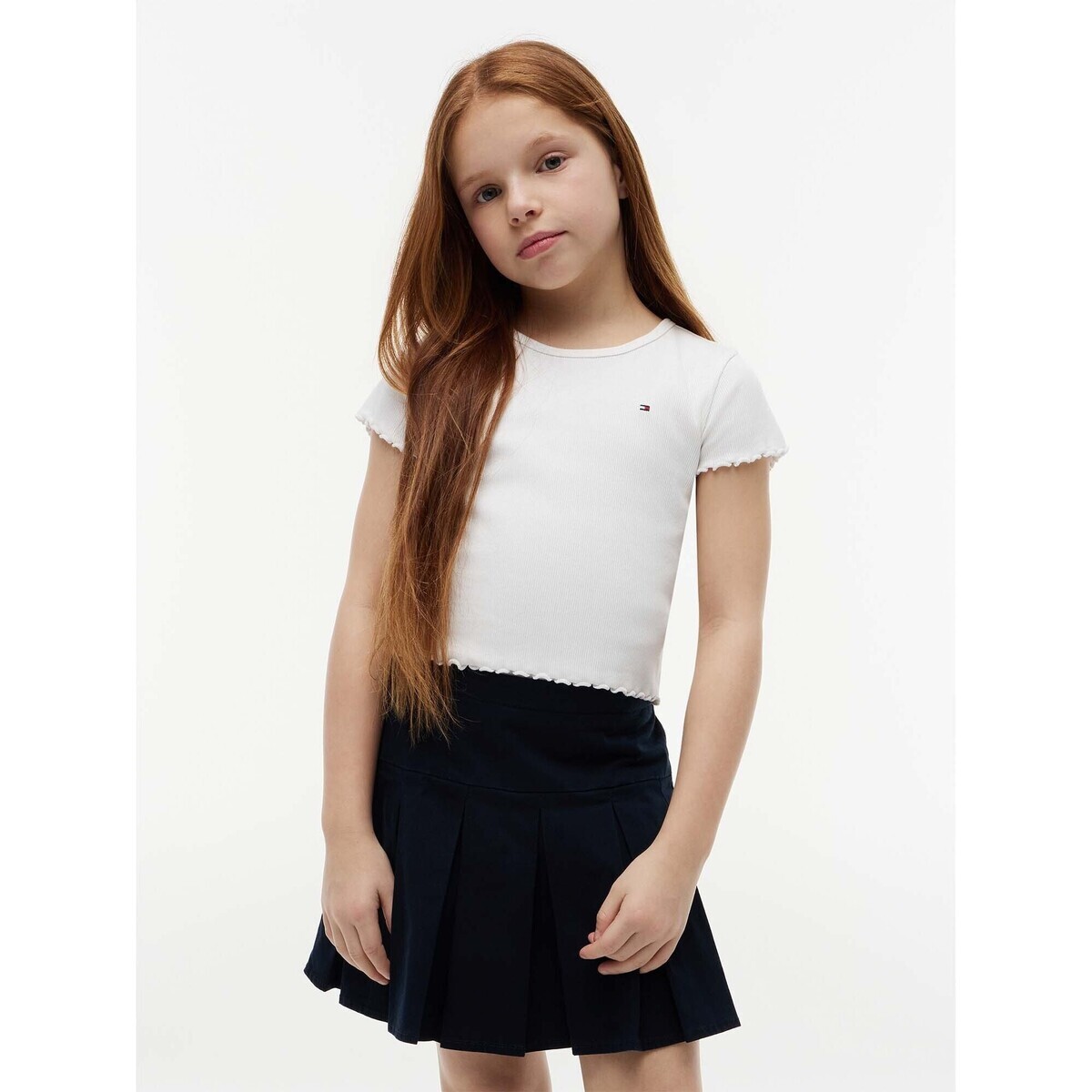 Tommy Hilfiger  Essential Rib Top Ss  Bílá