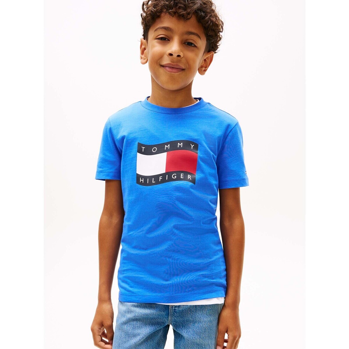 Tommy Hilfiger  Wavy Flag T-Shirt  Modrá