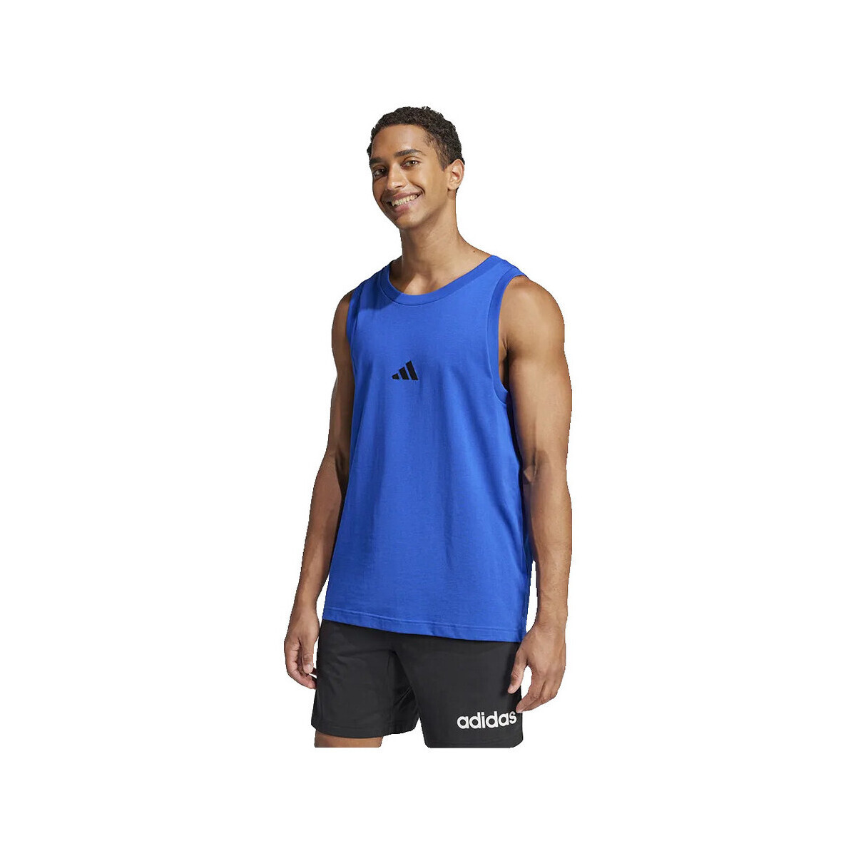 adidas  T-shirt  Essentials Small Logo sans manches coton  Modrá