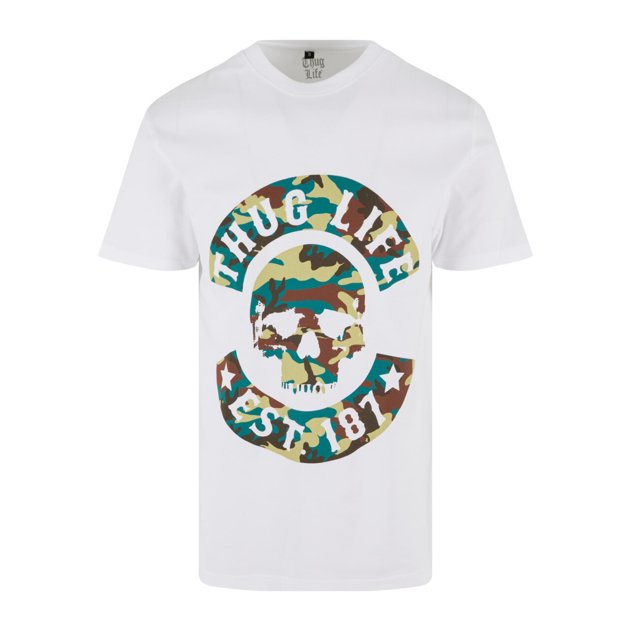 Tričko Thug Life Camo Logo - bílé, M