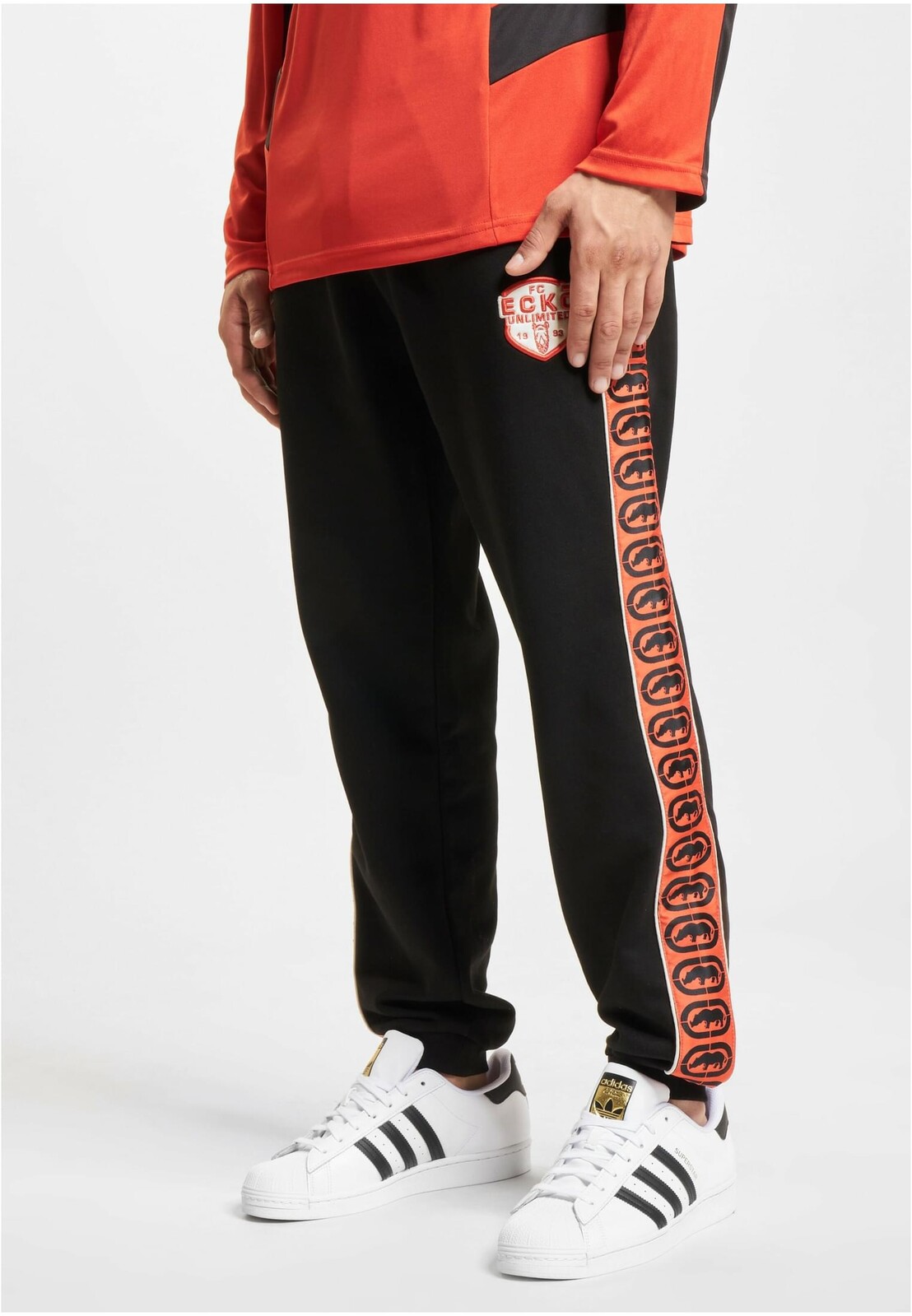 Kalhoty sportovní Ecko Unltd. Vintage Jogging - černé-červené, 4XL