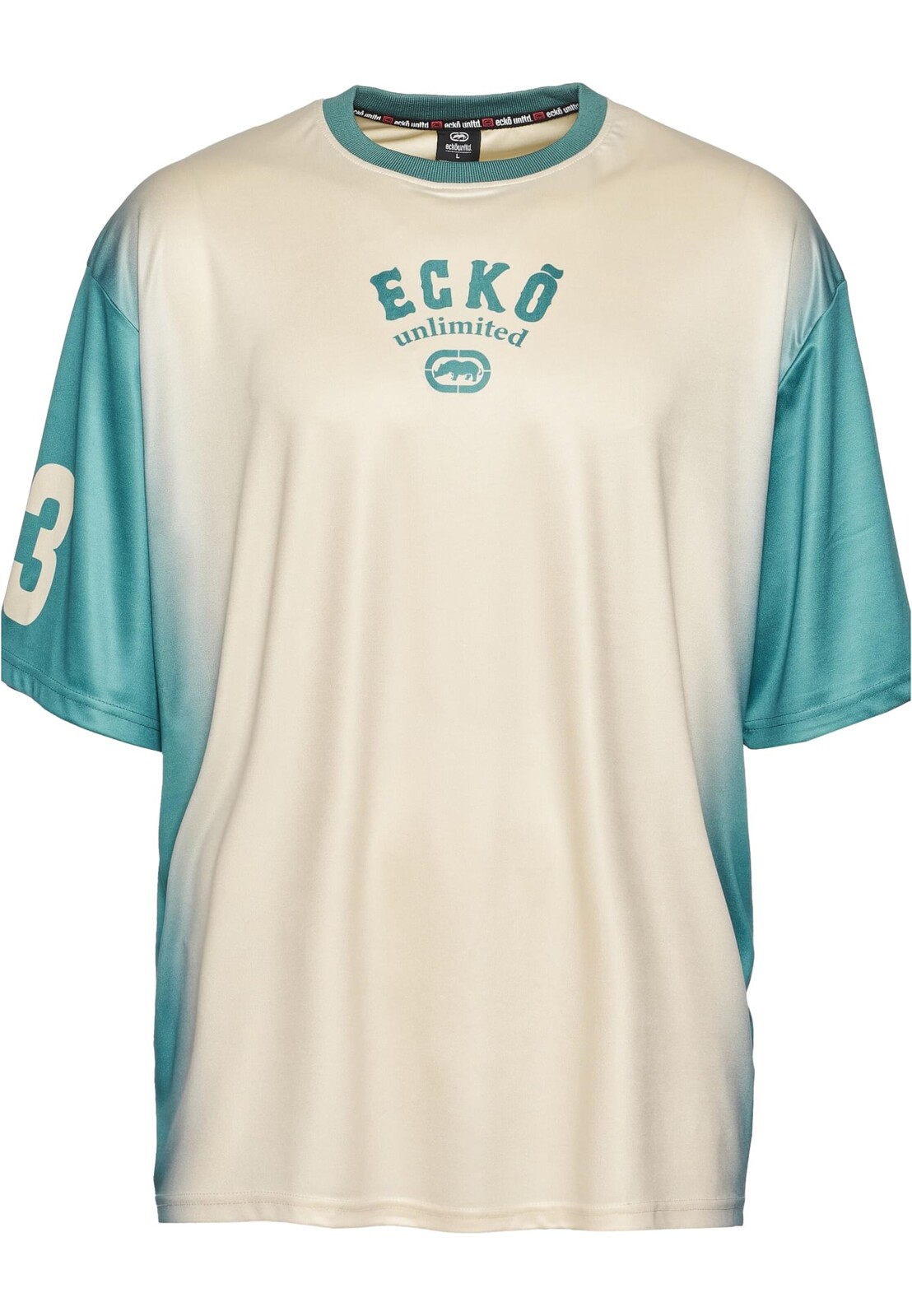 Tričko Ecko Unltd. Faded Soccer - béžové-zelené, S