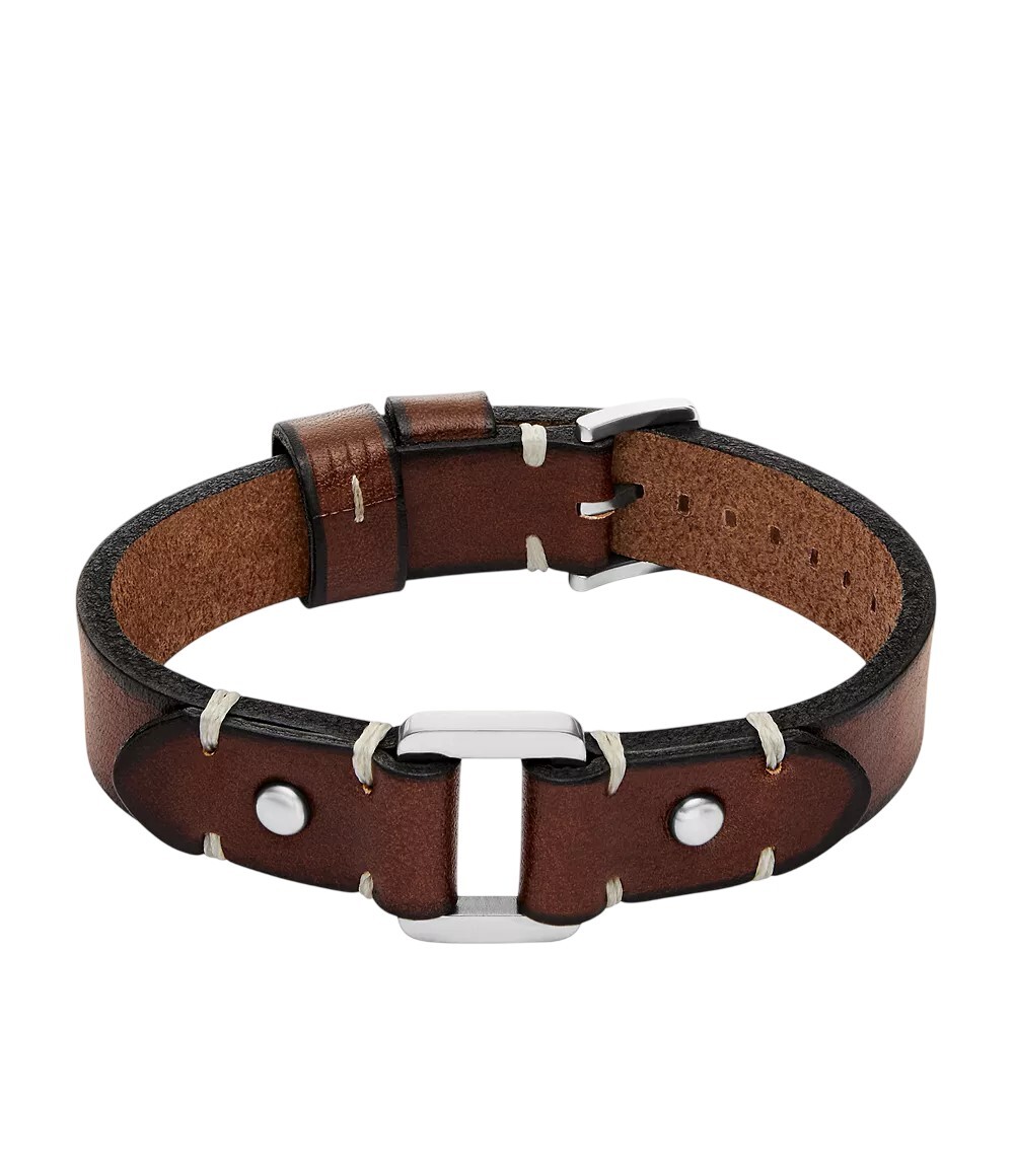 Fossil Robustní kožený náramek pro muže JF04942040