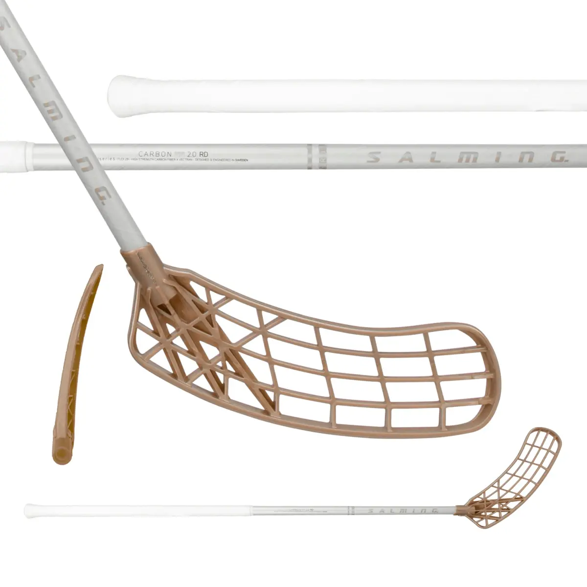 Salming Q-series Carbon Pro 2.0 RD Trident TX 27 White / Champagne