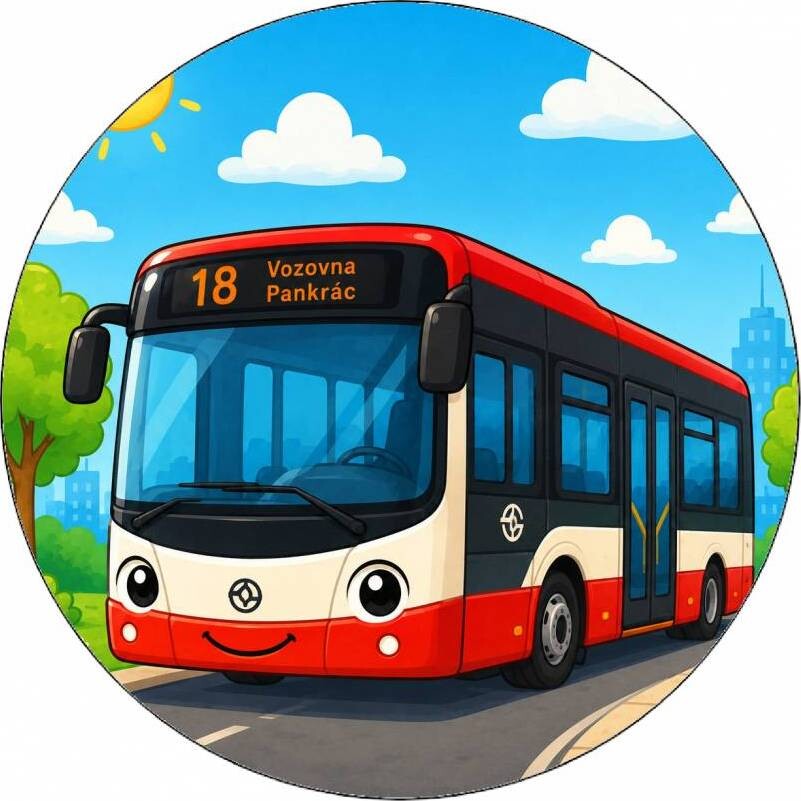 Jedlý papír autobus kreslený 19,5 cm - Pictu Hap
