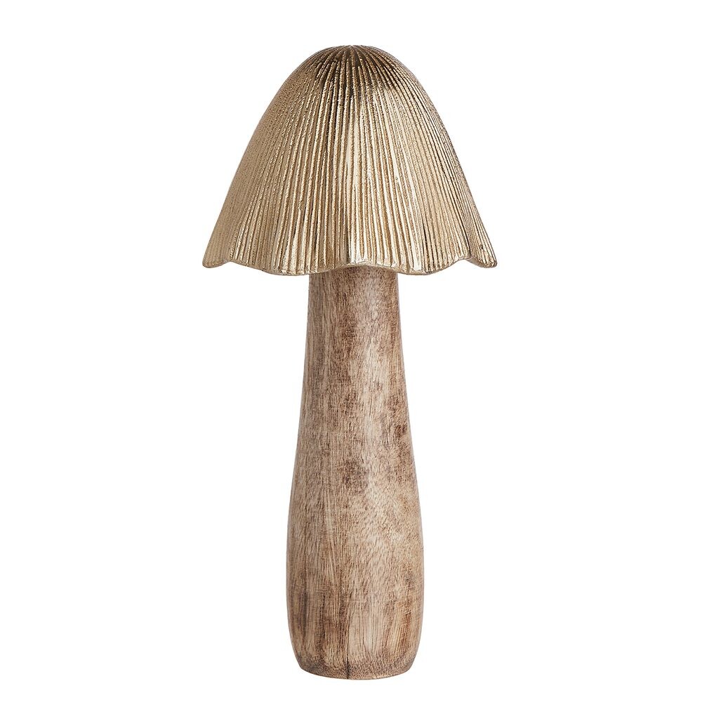 HARVEST LOVE Houba dřevěná s perličkami 26 cm