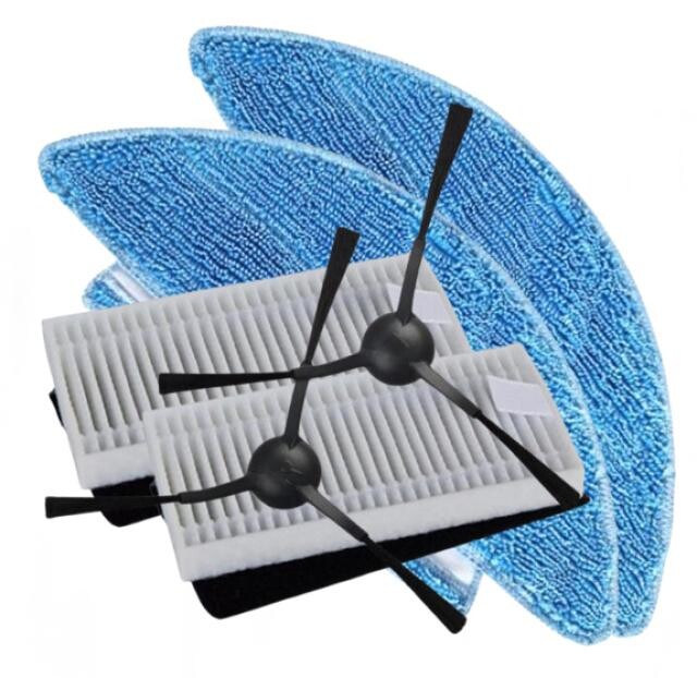 6ks HEPA filtry, kartáčky a mopy pro TESLA AI300 Smart Robot, Conga 7290/7490 Eternal, iLife T10s sada