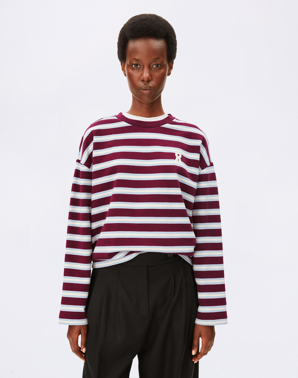Armedangels Iconic Å Frankaa Bold Sweatshirt 3756 undyed-velvet red-soft blue XS