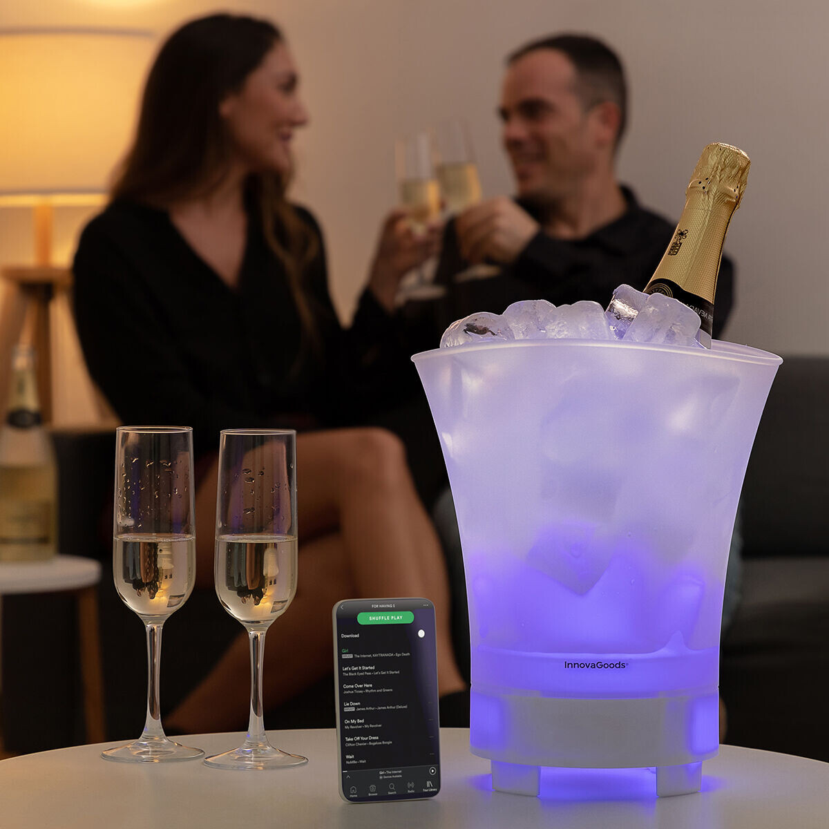 LED kbelík s dobíjecím reproduktorem Sonice InnovaGoods