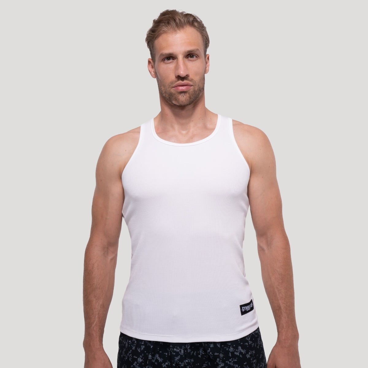 GymBeam Tílko Persistence Ribbed White