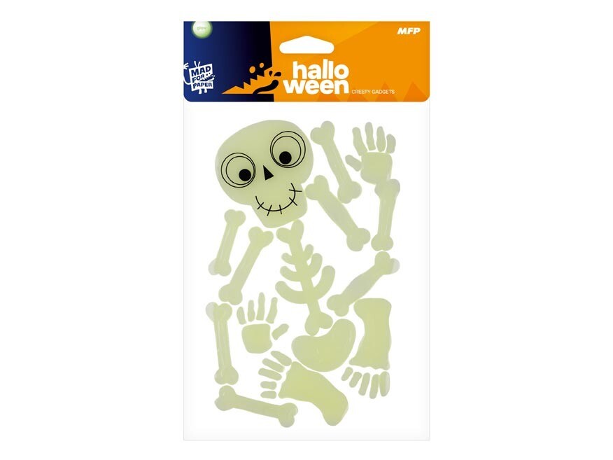 MFP 1042923 Samolepky Halloween gelové svítící kostry mix