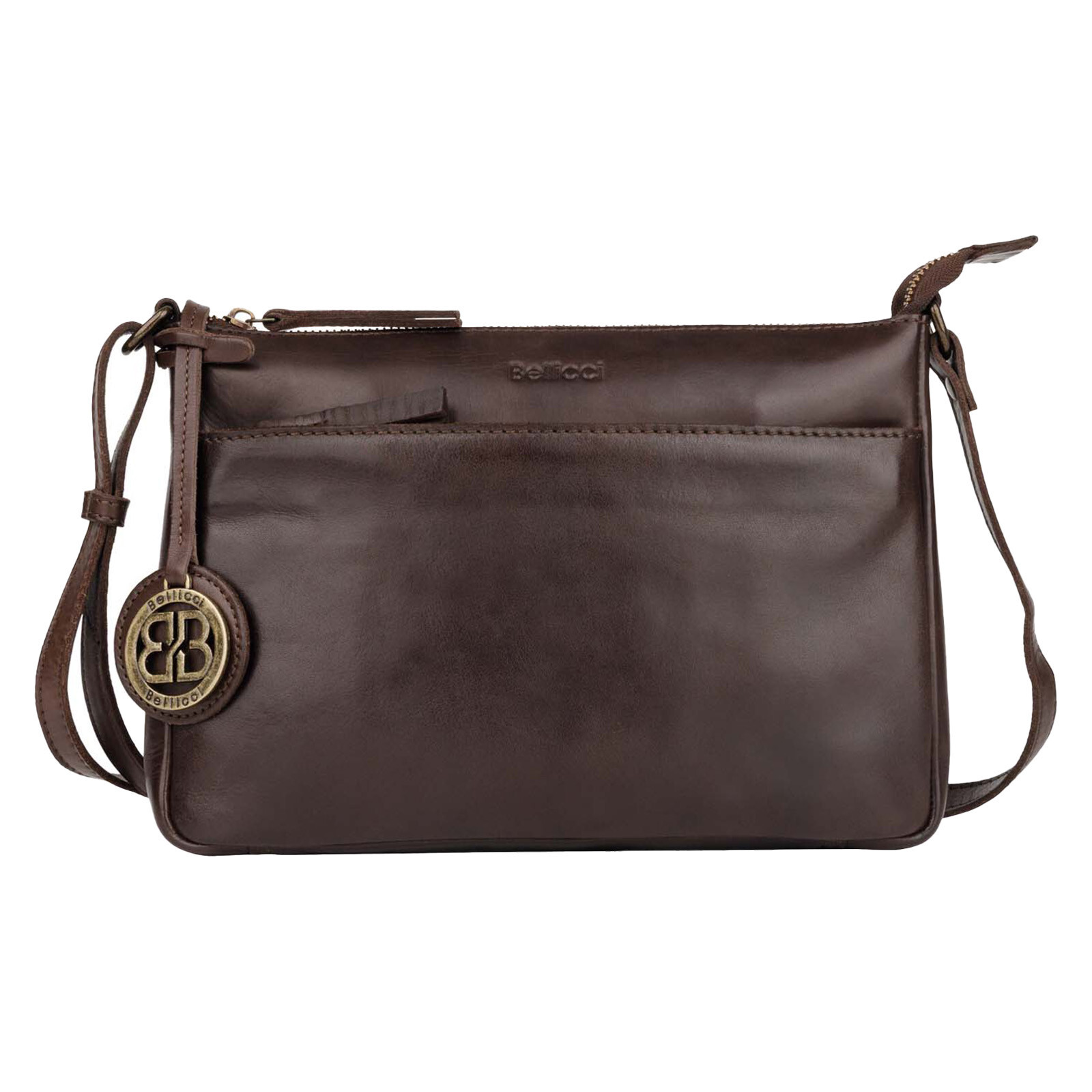 Dámská kožená crossbody kabelka Bellicci Cecilla - hnědá