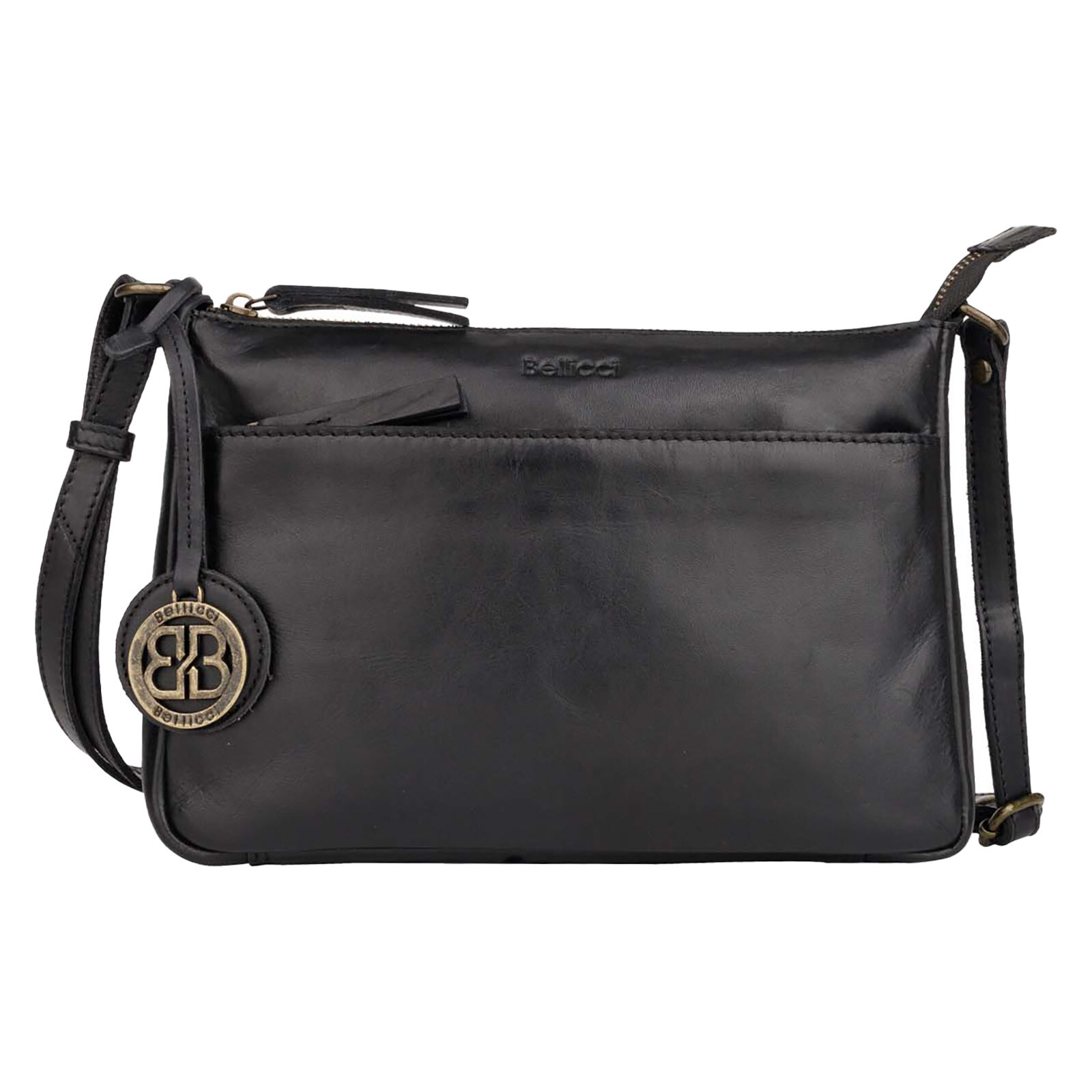Dámská kožená crossbody kabelka Bellicci Cecilla - černá