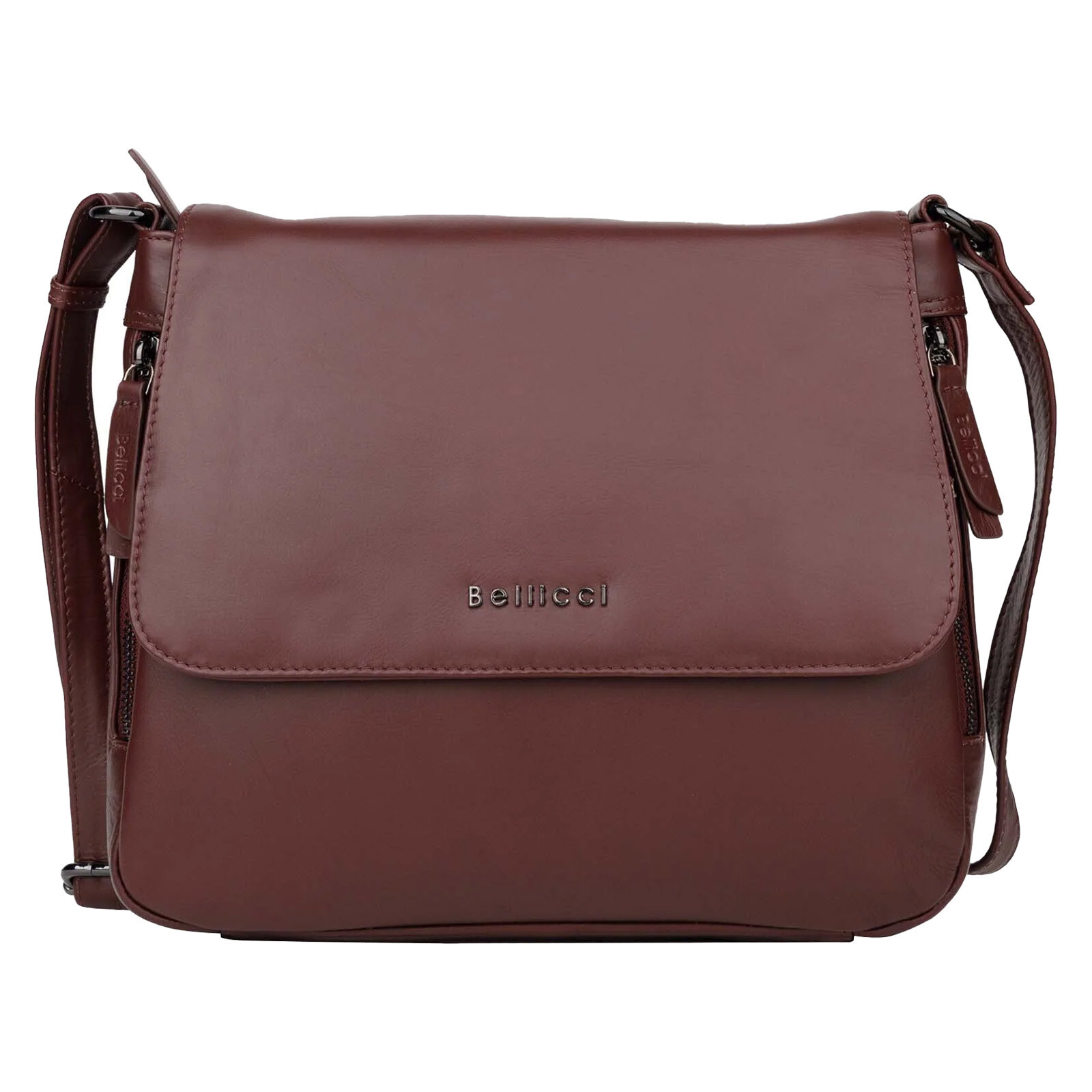 Dámská kožená crossbody kabelka Bellicci Silva - vínová