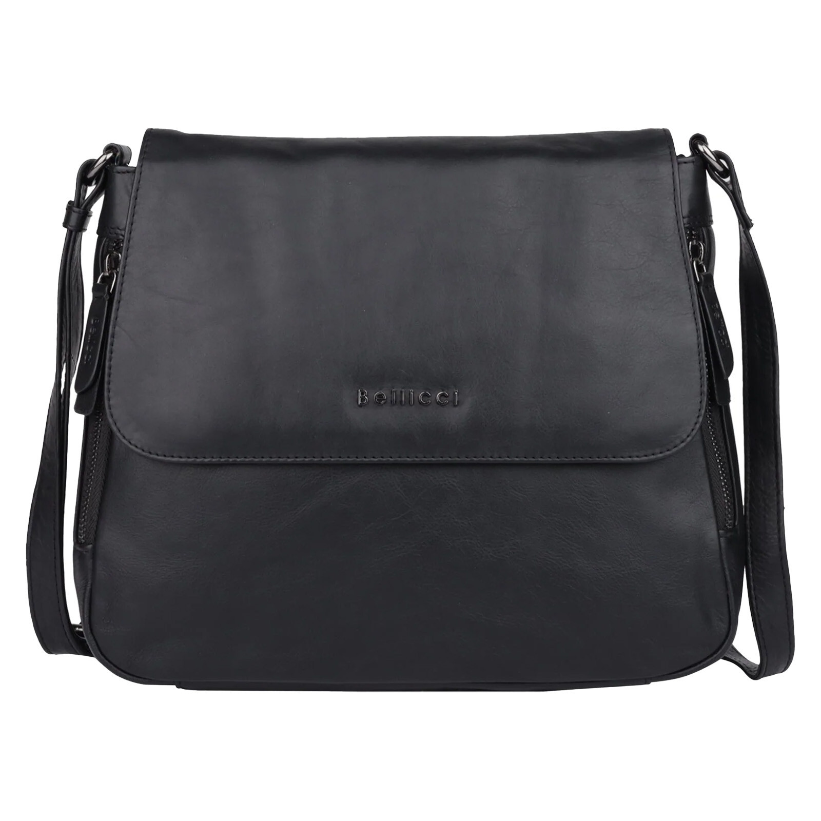 Dámská kožená crossbody kabelka Bellicci Silva - černá