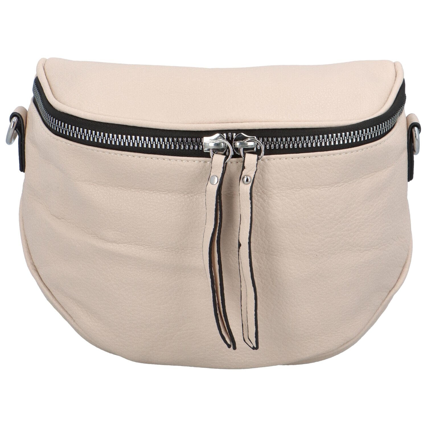 Módní dámská koženková ledvinka/crossbody André, béžová