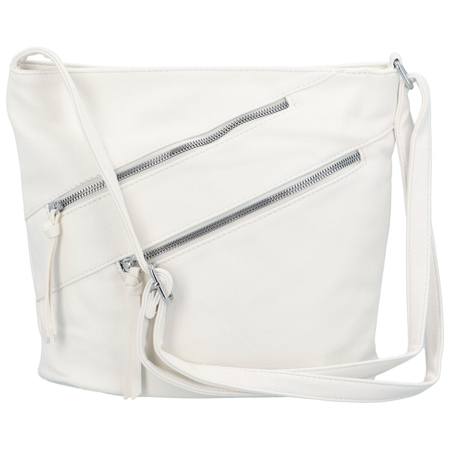 Praktická dámská koženková crossbody Alero, bílá