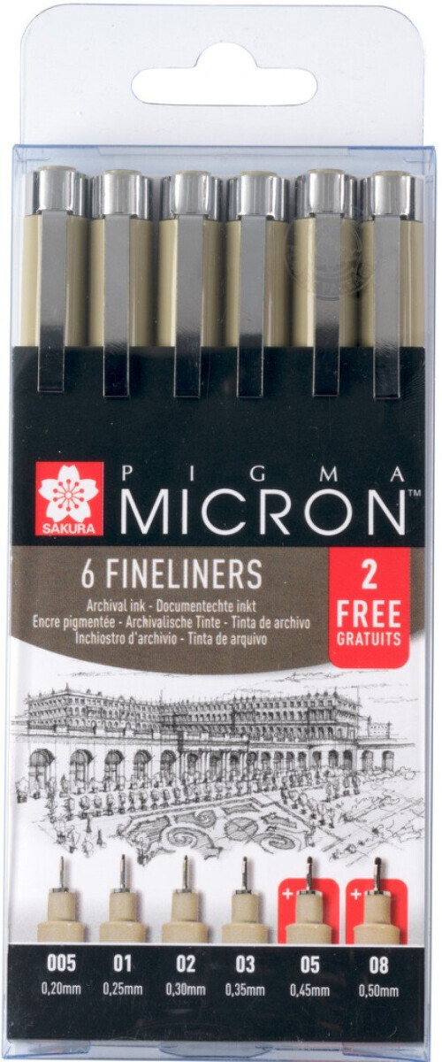 Sada Pigma Micron Black Promotion 4+2 zdarma