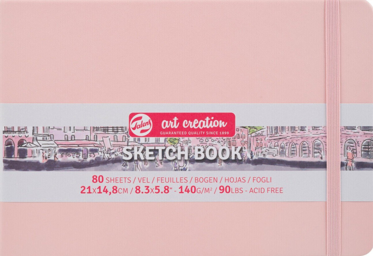 Skicák Art Creat. v pevné vazbě růžový 15x21 140g