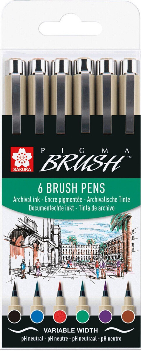 Sada Pigma Brush - fixy s flex. hrotem  6 barev