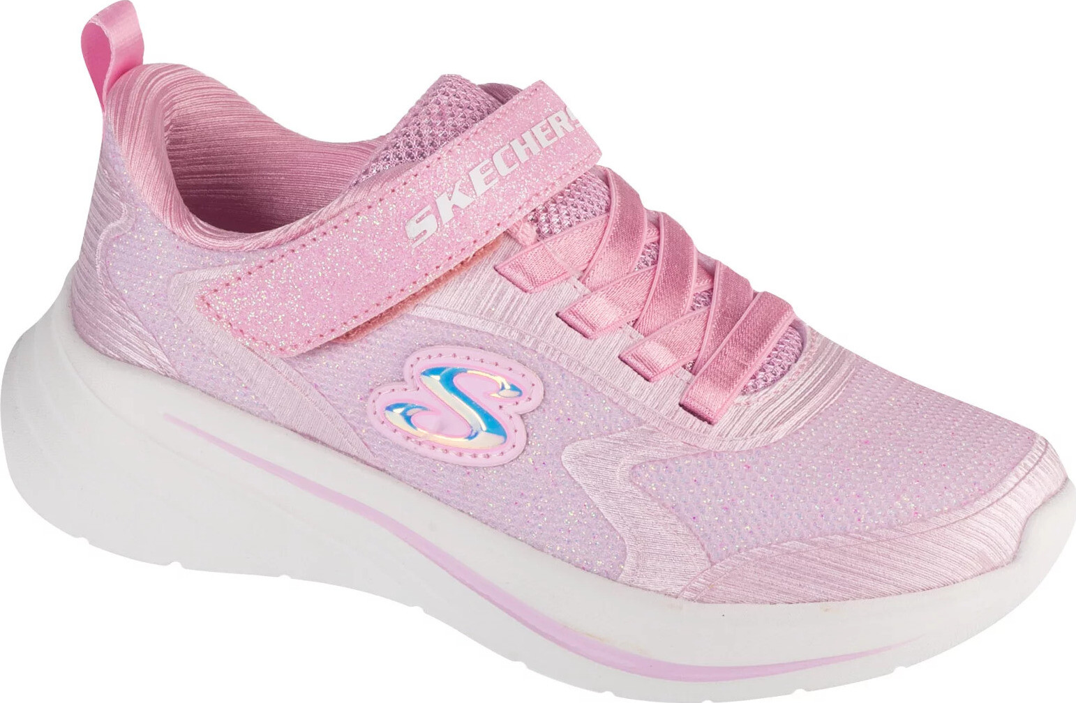 Růžové dívčí třpytivé tenisky Skechers Wave 92 303557L-LTPK Velikost: 32